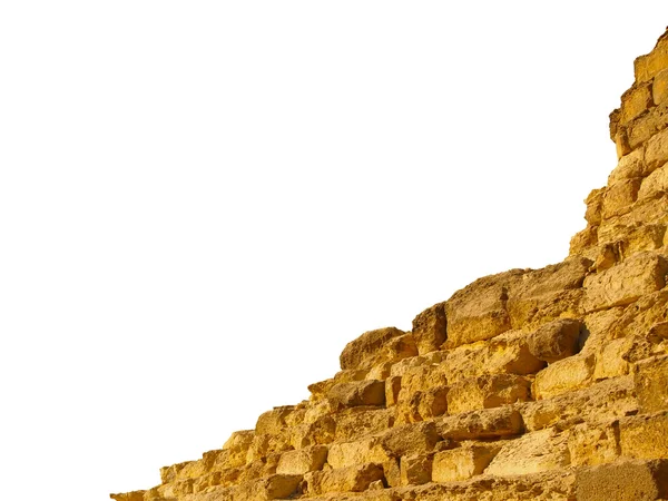 白い背景で隔離のピラミッドの遺跡 — ストック写真
