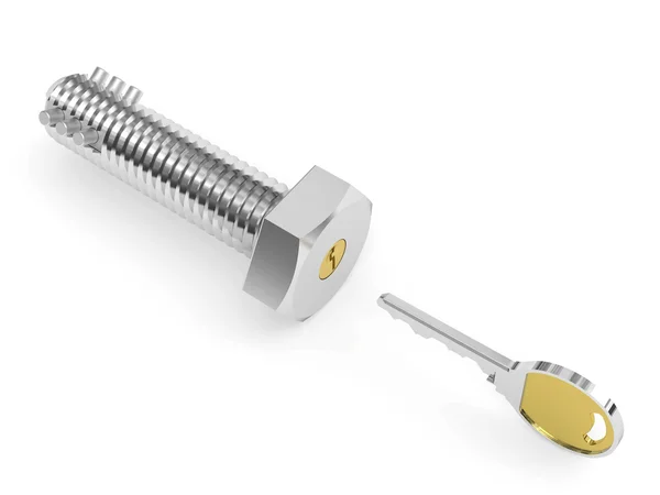 Steel bolt with built-in lock — Stock Photo, Image