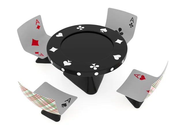 Conventionalized stół i krzesła dla kasyna — Zdjęcie stockowe