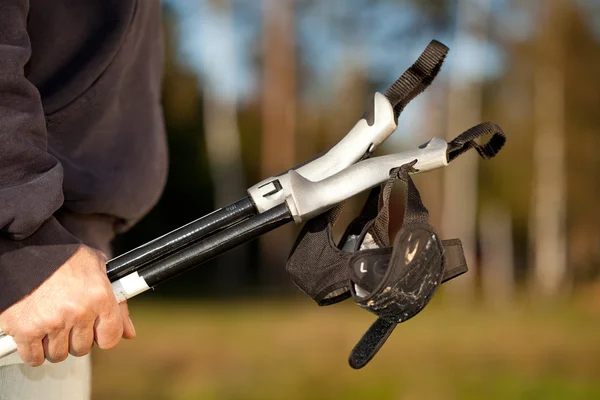 stock image Hand mit Nordic Walking Stock