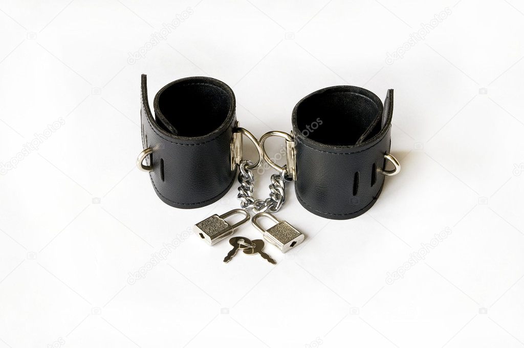 Leather handcuffs.