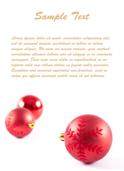 Cartão postal com decorações de árvore de Natal e amostra de texto — Fotografia de Stock