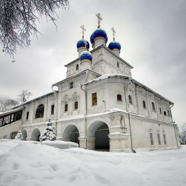 Moskova Rusya'nın eski manastır bulutlu kış gününde