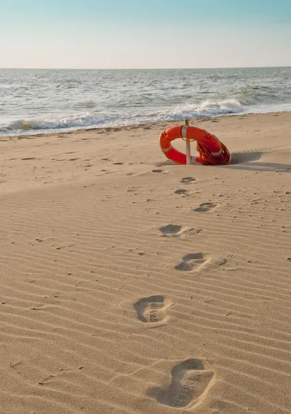 Footprints on the sea — Stock Photo, Image