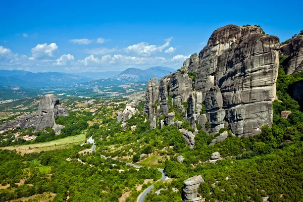 La vue panoramique sur les montagnes des Météores, Grèce — Photo