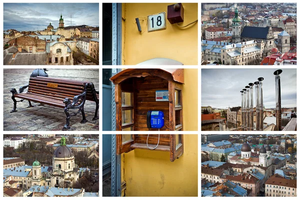 Lviv 시 엽서, 우크라이나 — 스톡 사진