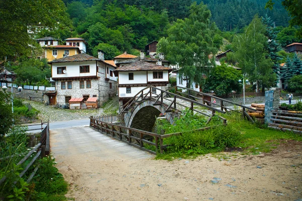 Vista Das Casas Shiroka Laka Bulgária — Fotografia de Stock