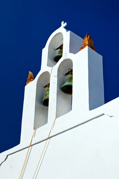 Vista Dos Sinos Igreja Santorini Grécia — Fotografia de Stock
