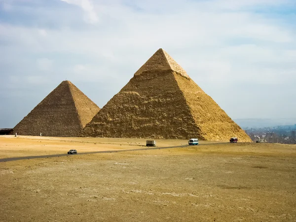 Giza Pyramiderna Och Sphynx Kairo Egypten — Stockfoto