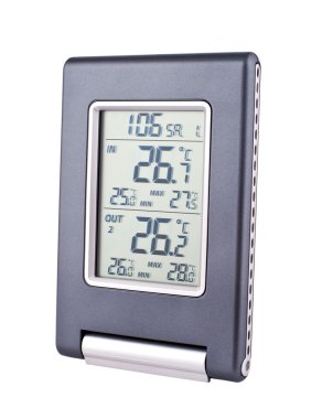 Beyaz arka plan üzerinde izole elektronik termometre