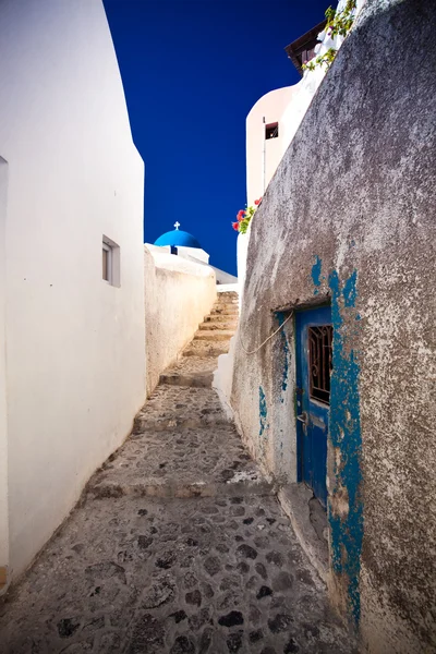 Straten in de stad oia, santorini, Griekenland — Stockfoto