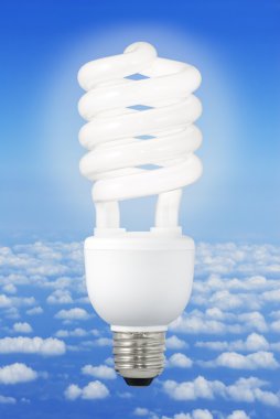 Modern light bulb and climate background clipart