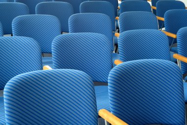 Rows of blue seats clipart