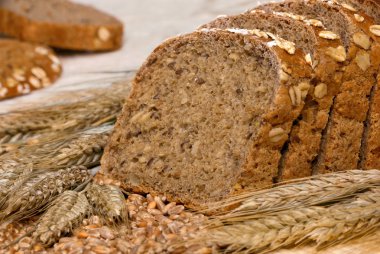 Whole-grain bread and cereals clipart