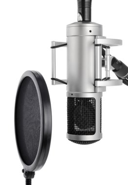 Studio microphone with pop filter clipart