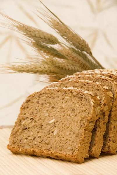 stock image Bread slices and natural cereals