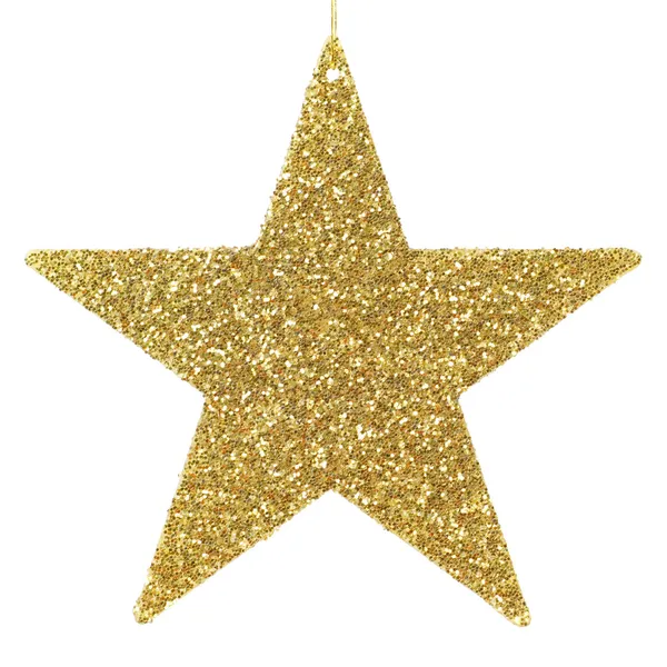 Zlaté třpytivé hvězda ornament — Stock fotografie