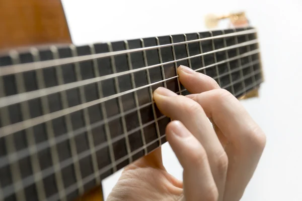Guitar player's left hand — Stock Photo, Image