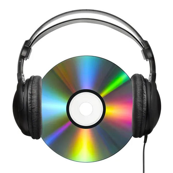 O CD que transporta auscultadores — Fotografia de Stock