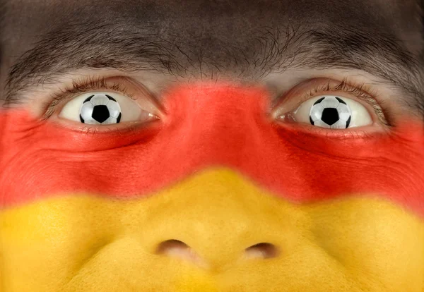 Entusiástico fã de futebol alemão — Fotografia de Stock