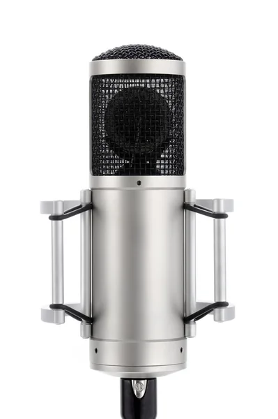 Elegant mikrofon på vit — Stockfoto