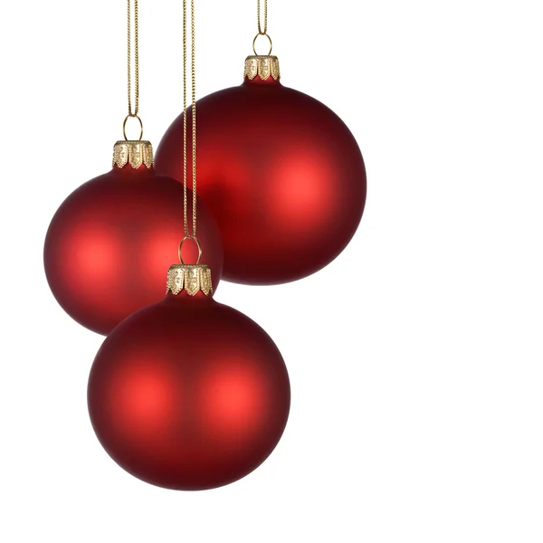 Kerststuk met rode kerstballen — Stockfoto