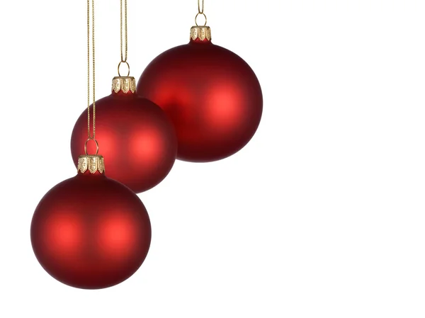 Boże Narodzenie układ z czerwone bombki — Zdjęcie stockowe