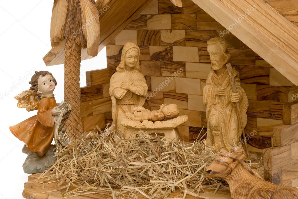 Nativity Scene, wooden figures