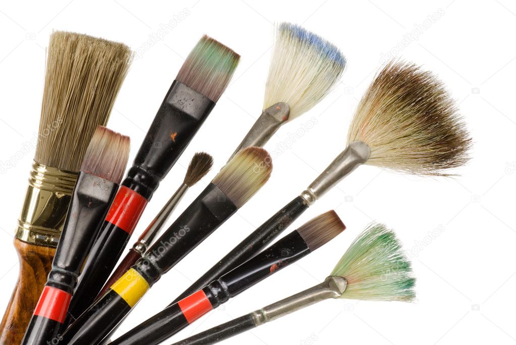 Artist's used brushes