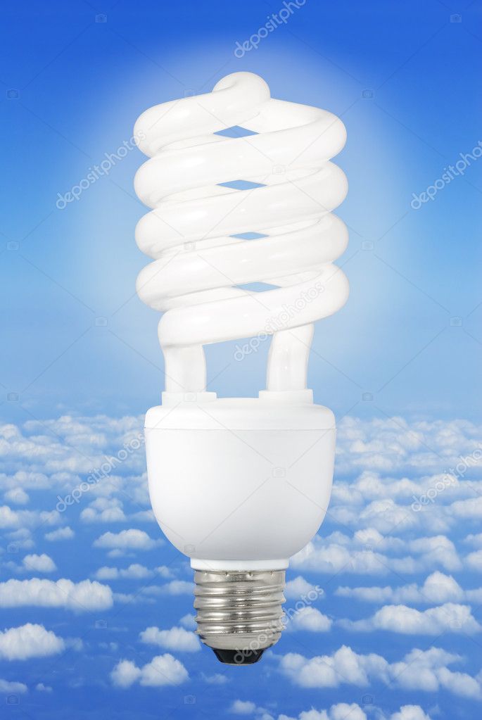 Modern light bulb and climate background