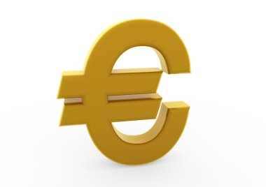 3D euro simgesi altın