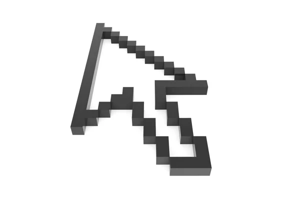 3d піксельна стрілка високий чорний — стокове фото