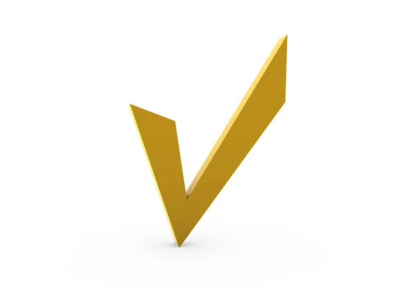 Casilla de verificación 3d oro amarillo —  Fotos de Stock