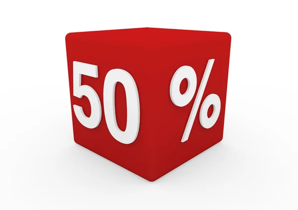 3D-rode witte verkoop kubus — Stockfoto