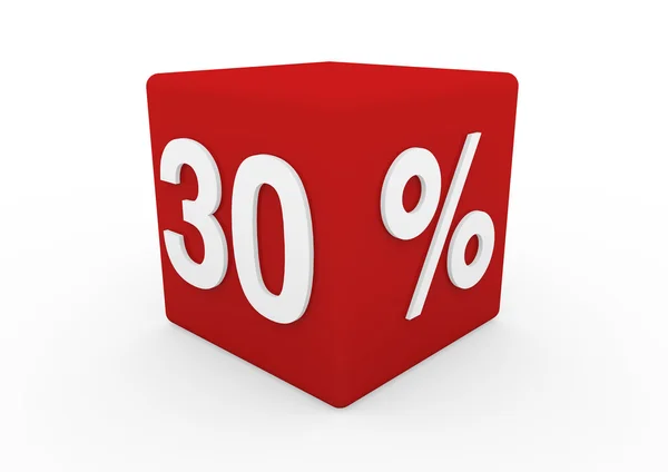3D куб красный белый продажу 30 — стоковое фото