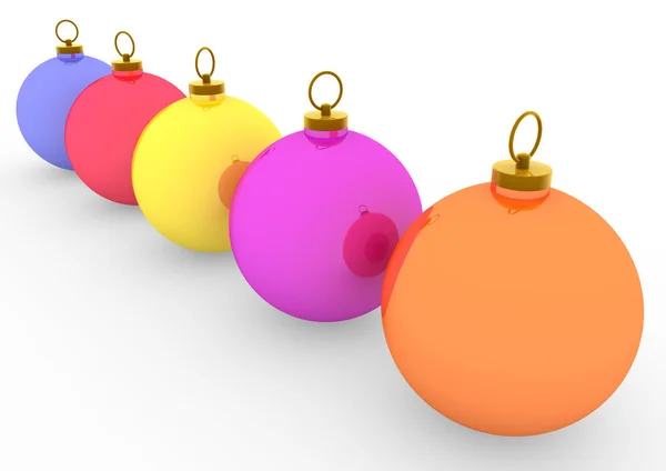 3D julgranskulor färgglada — Stockfoto
