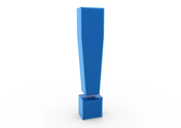 3d exclamation mark symbol blue — Stock Photo, Image