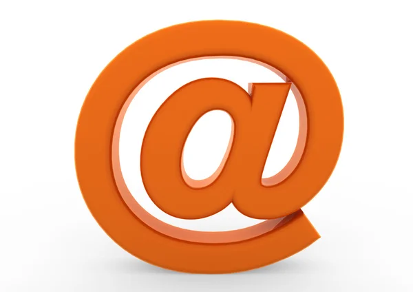 3d símbolo de e-mail laranja — Fotografia de Stock