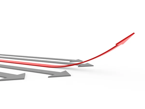 3d red gray arrow high — Stock Photo, Image