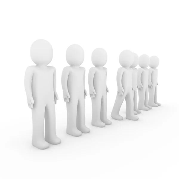 3d human stand crowd — Stock Photo, Image