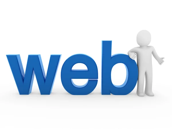 Humano Web Azul Internet Branco Homem Negócios — Fotografia de Stock