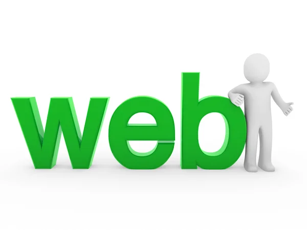 3d menschliches web green — Stockfoto