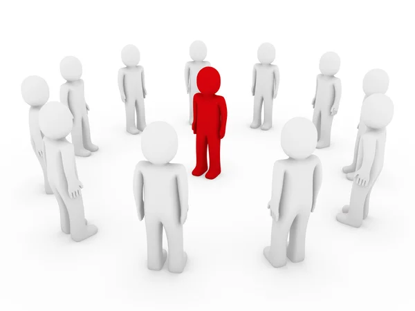 Menselijke Cirkel Rood Wit Business Groep Teamwerk — Stockfoto