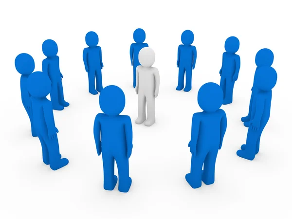Menselijke Cirkel Blauw Wit Business Groep Team — Stockfoto