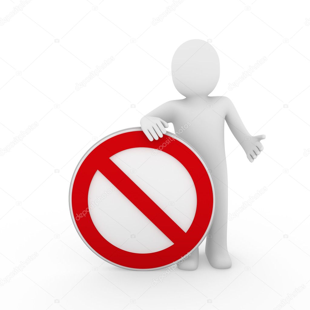 3D Human In Warning Pose Don T Do It Stock Photo, Picture and Royalty Free  Image. Image 18849663.