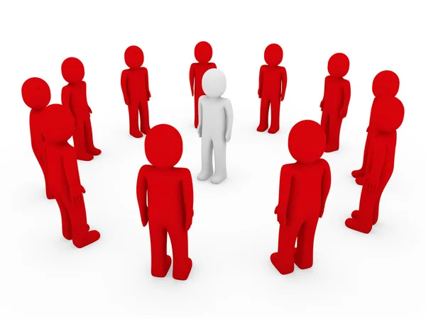 Menselijke Cirkel Rood Wit Business Groep Team — Stockfoto