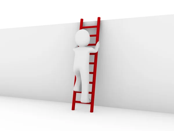 3D ανθρώπινη σκάλα κόκκινο — Φωτογραφία Αρχείου