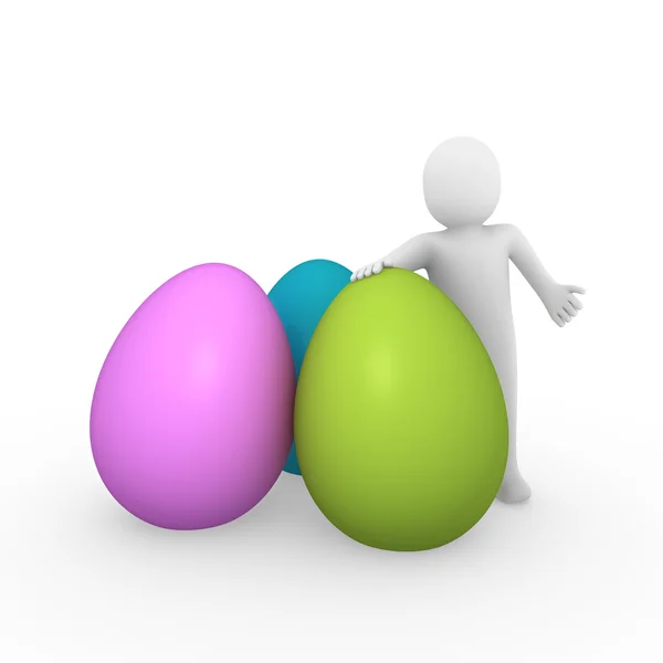 Human Easter Egg Pink Green Blue Holiday — Stock Photo, Image