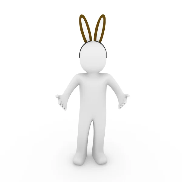 Human Easter Egg Hare Brown Holiday White — Stock Photo, Image