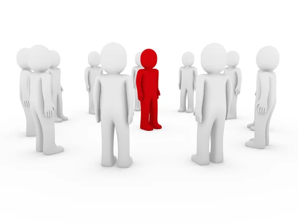 Menselijke Cirkel Rood Wit Teamwerk Business Groep — Stockfoto